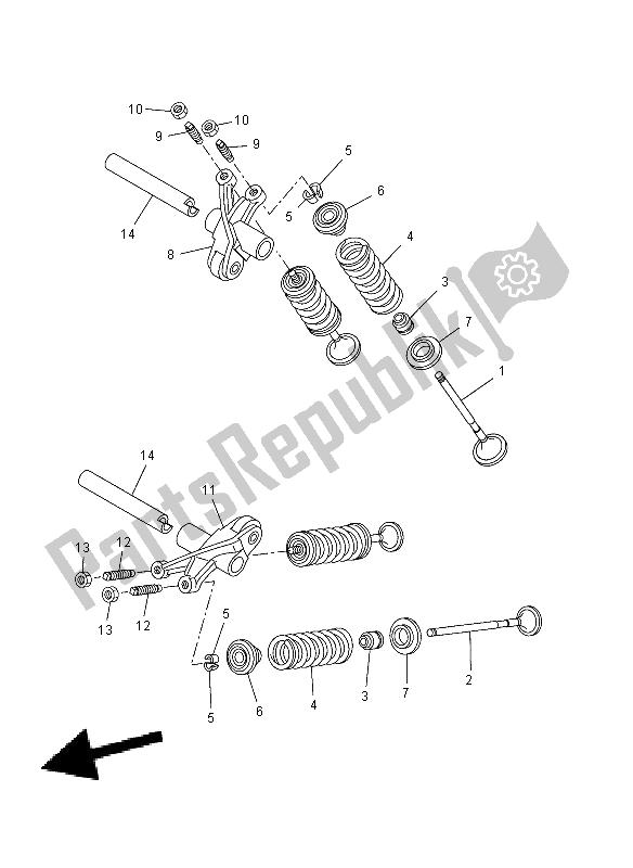 All parts for the Valve of the Yamaha YZF R 125 2008