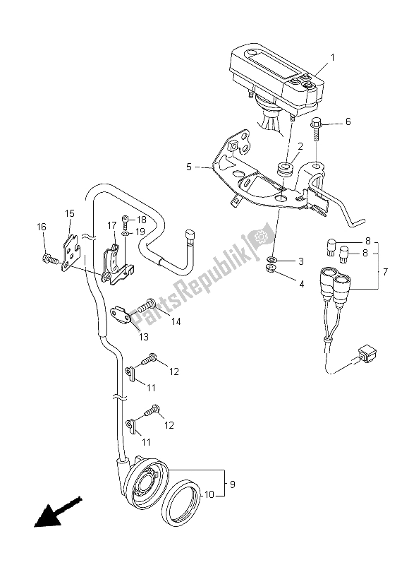 All parts for the Meter of the Yamaha WR 250F 2015