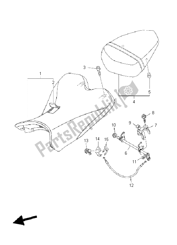 All parts for the Seat of the Yamaha YZF R1 1000 2011