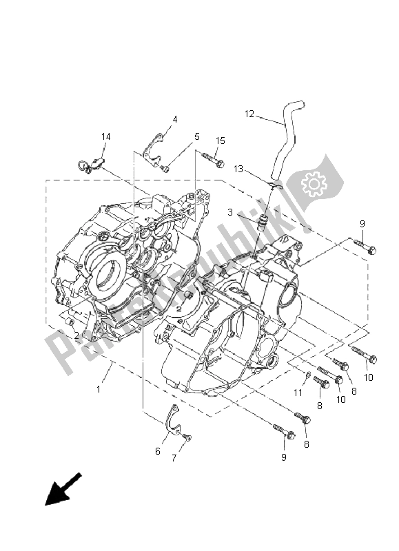 All parts for the Crankcase of the Yamaha YFM 350R 2009