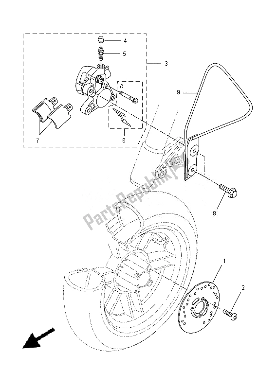 Tutte le parti per il Pinza Freno Anteriore del Yamaha CW 50L 2013