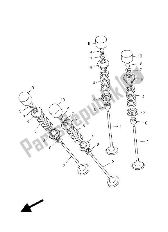 All parts for the Valve of the Yamaha YZF R6 600 2012