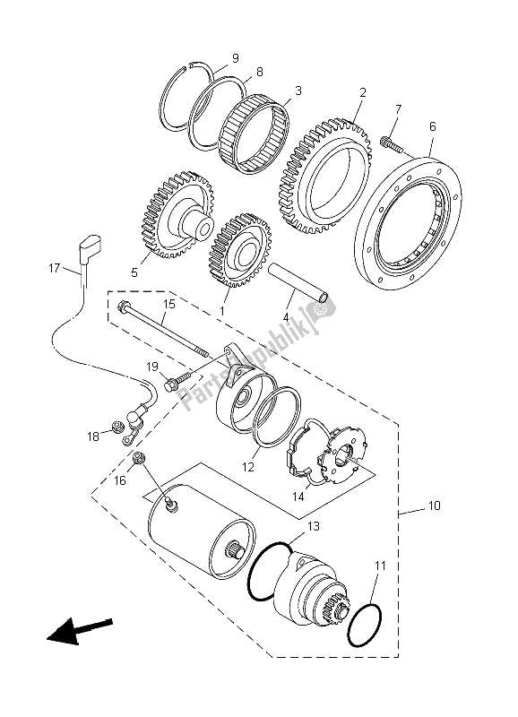 All parts for the Starter of the Yamaha XVS 1100A Dragstar Classic 2006