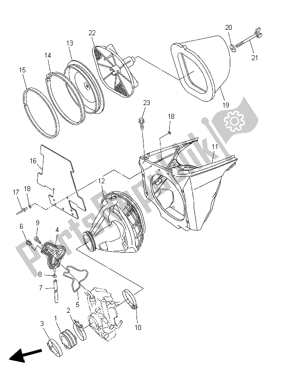 All parts for the Intake of the Yamaha YZ 250F 2006