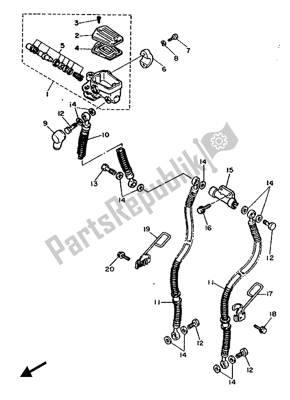 Todas las partes para Cilindro Maestro Delantero de Yamaha FZX 750 1987