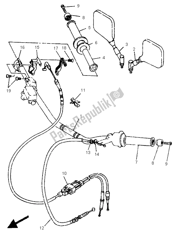 Tutte le parti per il Maniglia E Cavo Dello Sterzo del Yamaha TDR 125 1995