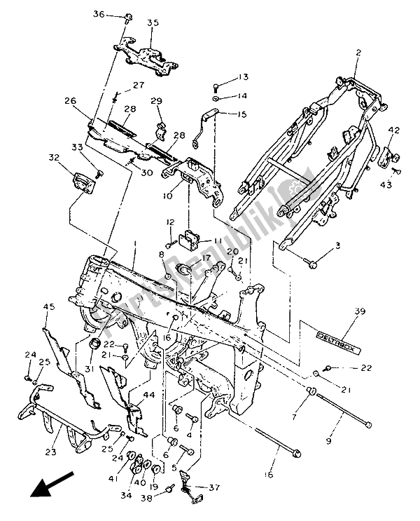 Tutte le parti per il Telaio del Yamaha FZR 1000 1989