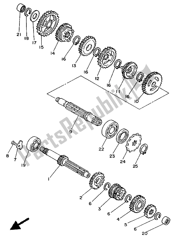 Tutte le parti per il Trasmissione del Yamaha YZ 80 1986