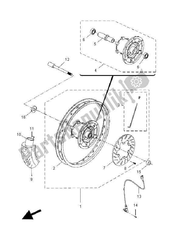 Tutte le parti per il Ruota Anteriore 2 del Yamaha DT 50R SM 2008