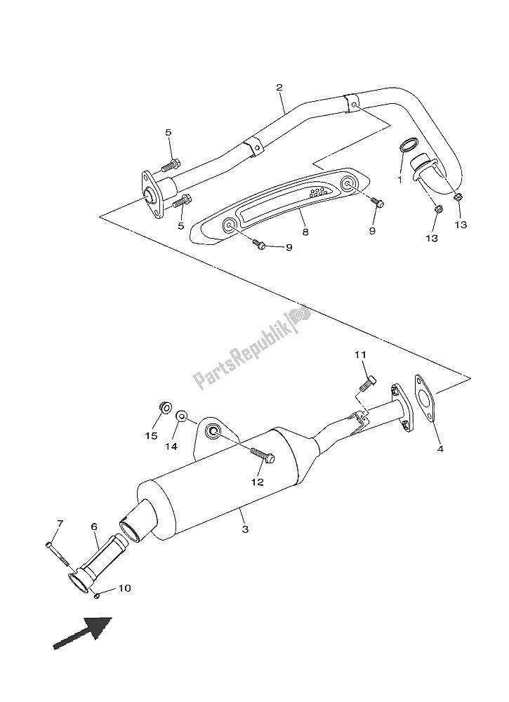 Alle onderdelen voor de Uitlaat van de Yamaha YFM 90R 2016