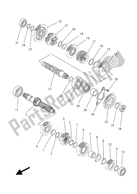 Alle onderdelen voor de Overdragen van de Yamaha XT 660 ZA Tenere 2015