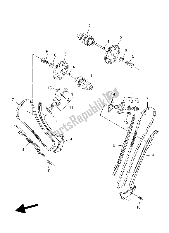 Tutte le parti per il Albero A Camme E Catena del Yamaha XVS 950A 2009