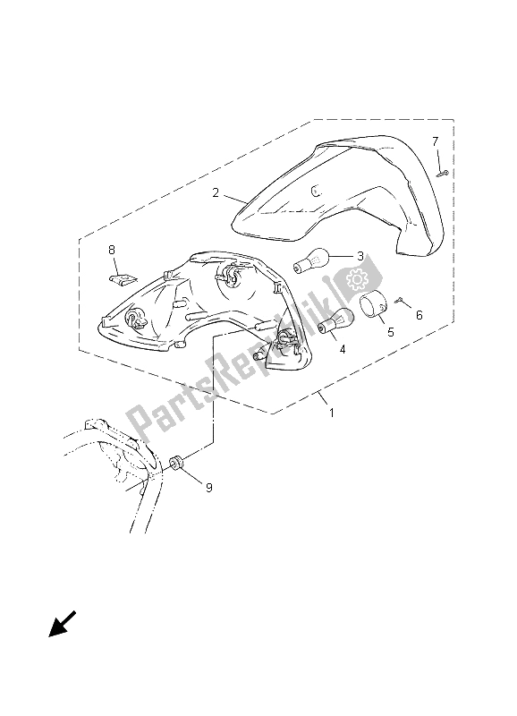 All parts for the Taillight of the Yamaha CS 50R AC JOG 2006