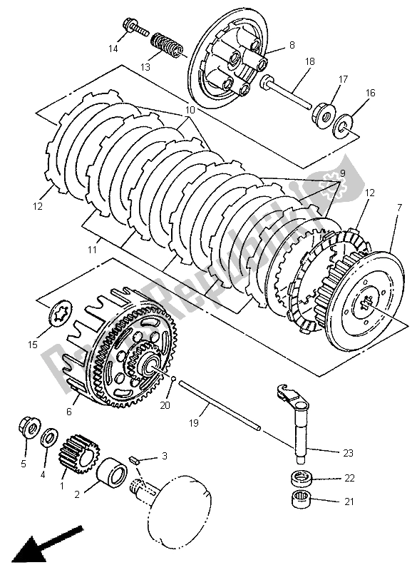 Todas as partes de Embreagem do Yamaha YZ 80 LW 1999