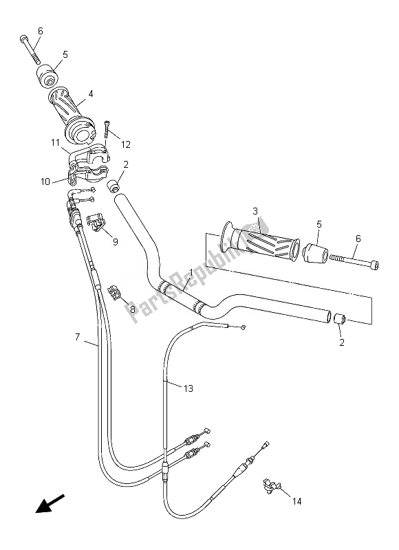 Toutes les pièces pour le Poignée Et Câble De Direction du Yamaha FZ8 SA 800 2013