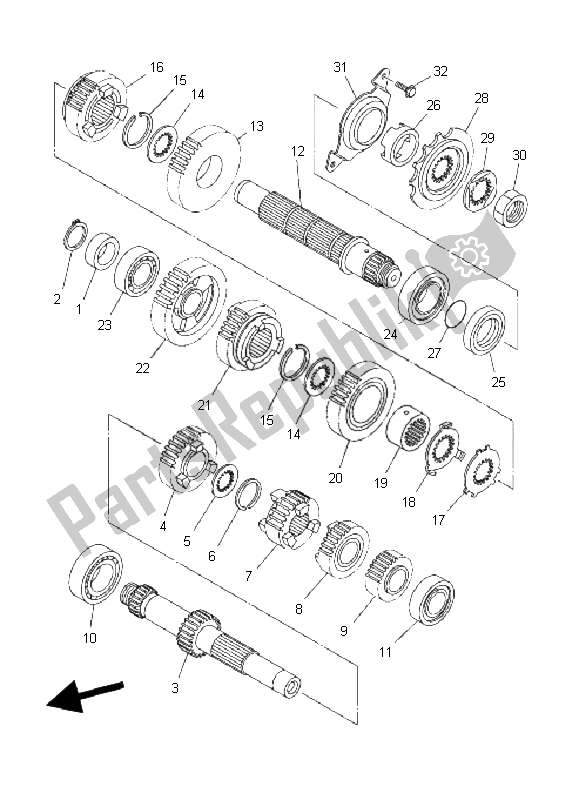 Alle onderdelen voor de Overdragen van de Yamaha YFZ 450 SE 2008