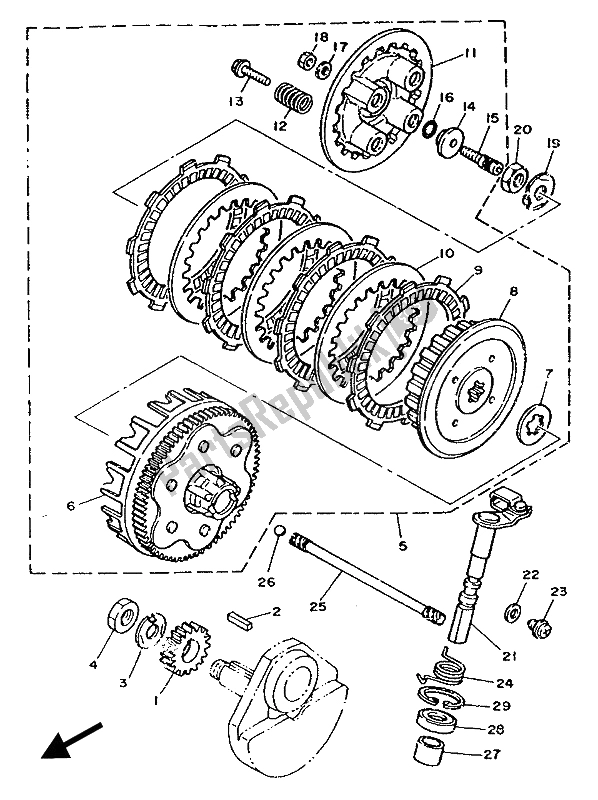 Tutte le parti per il Frizione del Yamaha SR 125 1989