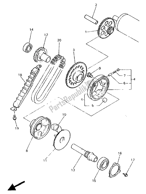 Tutte le parti per il Antipasto del Yamaha GTS 1000 1994