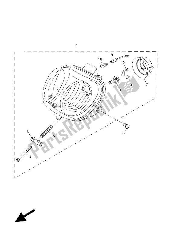 Tutte le parti per il Faro del Yamaha YN 50 FU 2014