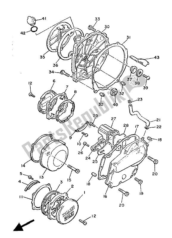 Toutes les pièces pour le Couvercle De Carter 1 du Yamaha XJ 900 1986