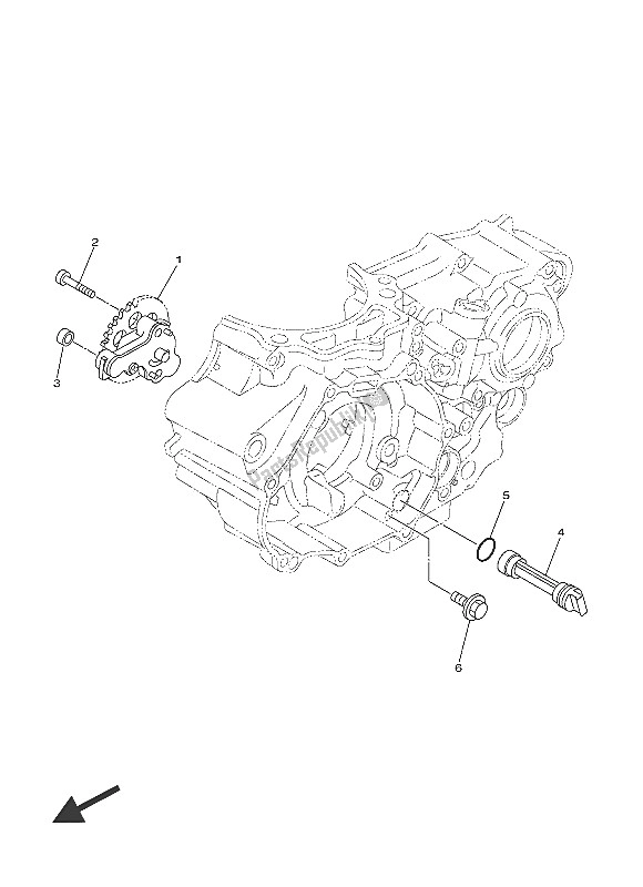 All parts for the Oil Pump of the Yamaha YZ 450 FX 2016