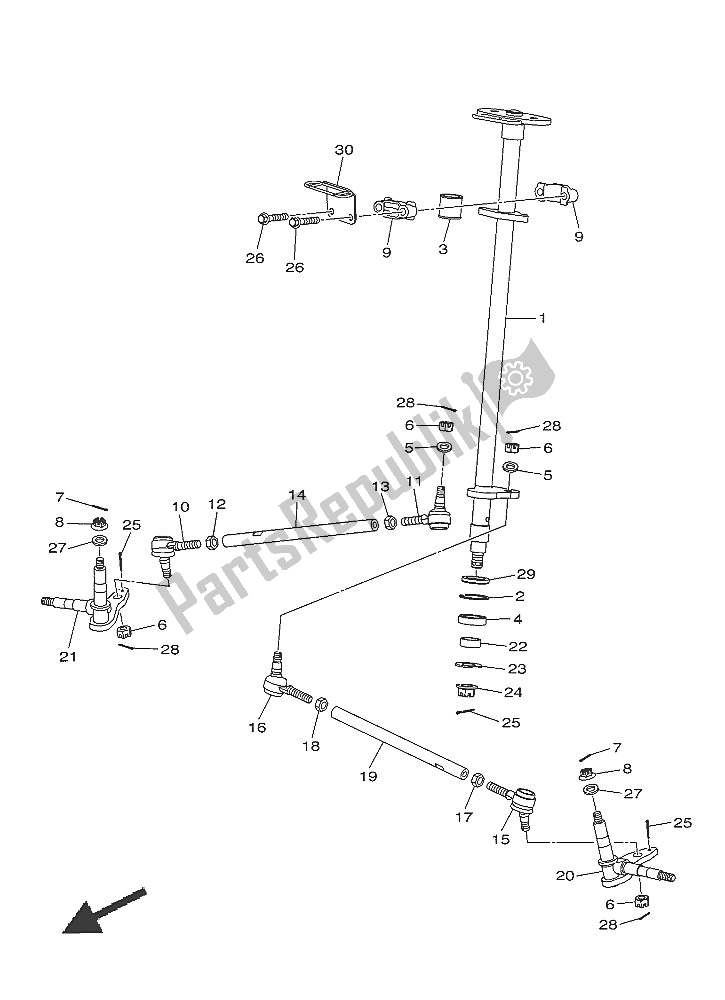 Todas las partes para Direccion de Yamaha YFM 90R 2016