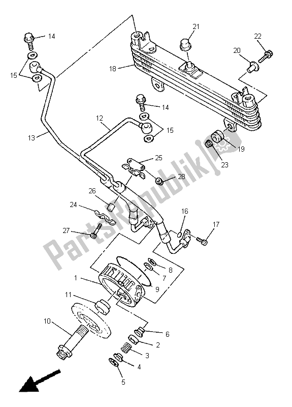 Toutes les pièces pour le Refroidisseur D'huile du Yamaha XJ 900S Diversion 1998