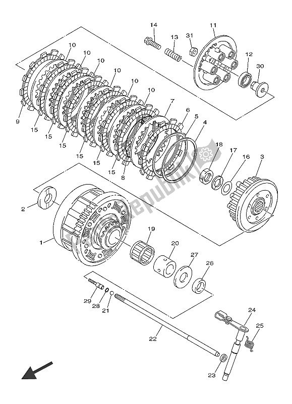 Tutte le parti per il Frizione del Yamaha XJ6N 600 2016