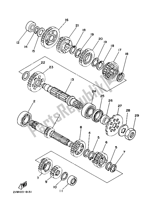 Todas las partes para Transmisión de Yamaha YZ 250 1988