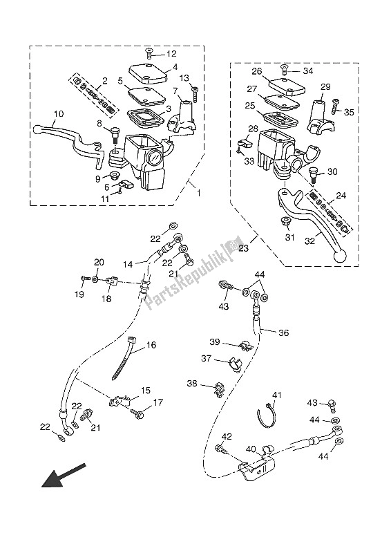 Tutte le parti per il Pompa Freno Anteriore del Yamaha YP 125R 2016