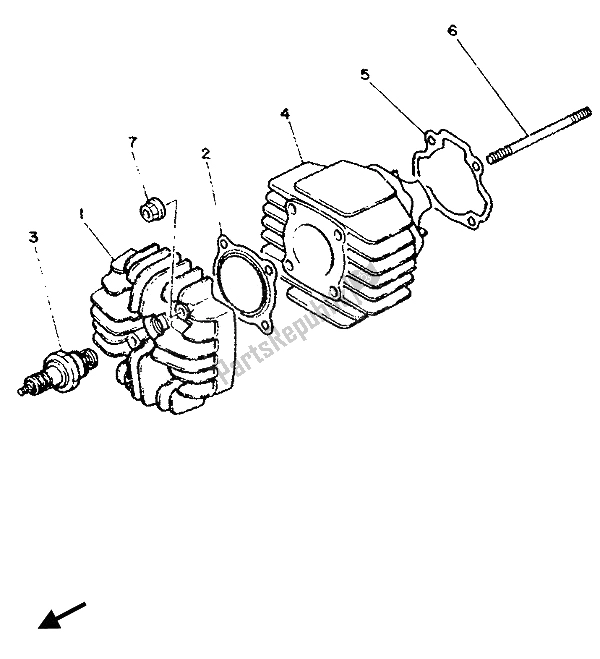 Todas las partes para Cilindro de Yamaha PW 50 1994