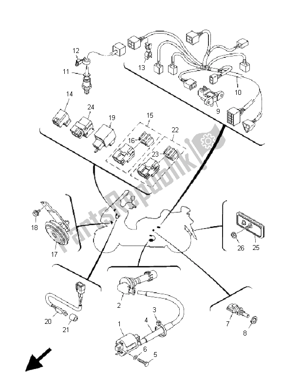 Toutes les pièces pour le électrique 2 du Yamaha YP 400 Majesty 2008