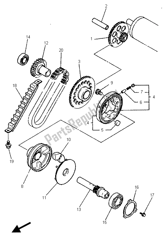 Toutes les pièces pour le Entrée du Yamaha YZF 750 SP 1996