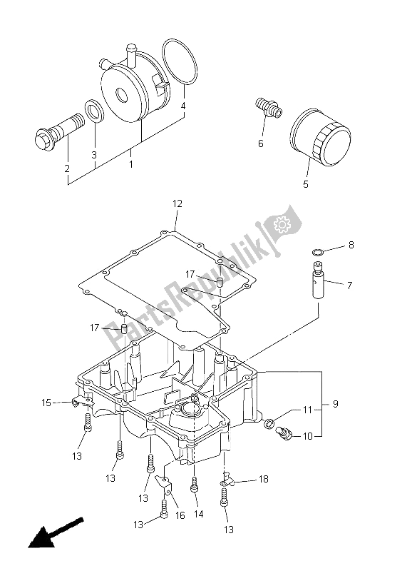 All parts for the Oil Cleaner of the Yamaha YZF R6 600 2005