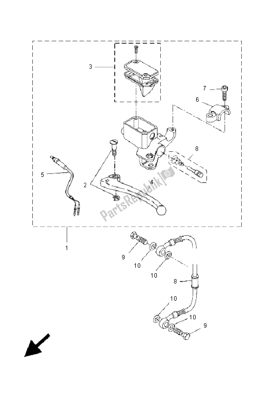 Todas las partes para Cilindro Maestro Trasero de Yamaha YQ 50 Aerox 2009