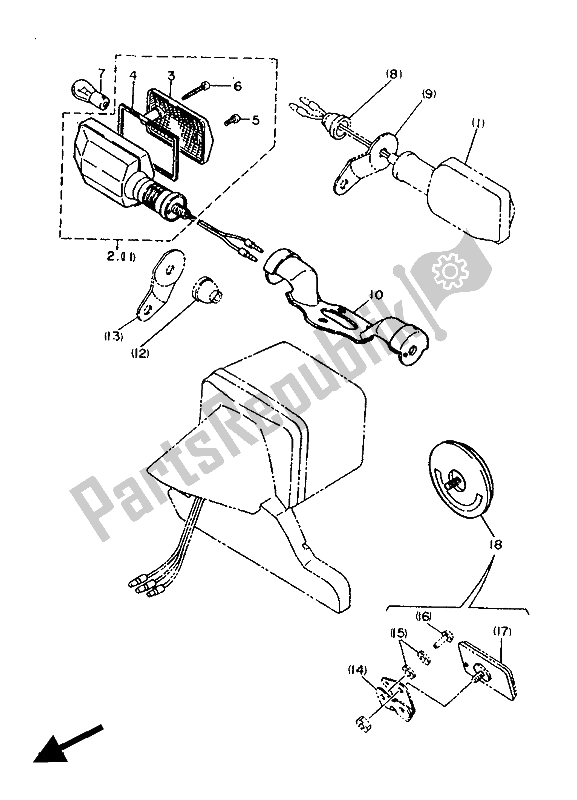 All parts for the Alternate (electrical 1) of the Yamaha XT 600 1986