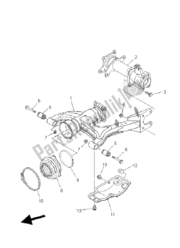 Tutte le parti per il Braccio Posteriore del Yamaha YFM 350X Wolverine 2X4 2008