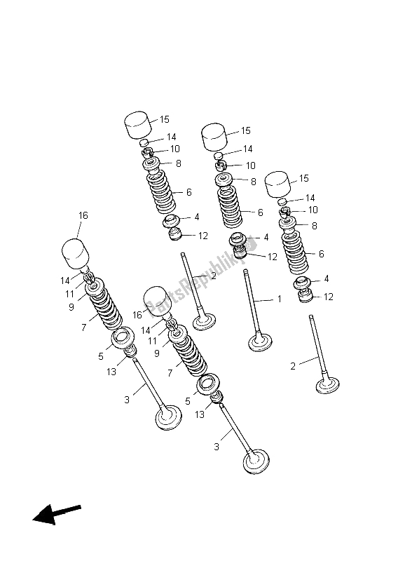 Toutes les pièces pour le Soupape du Yamaha YZF R1 1000 2006