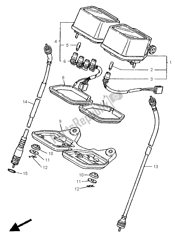 All parts for the Meter of the Yamaha XT 600E 1996