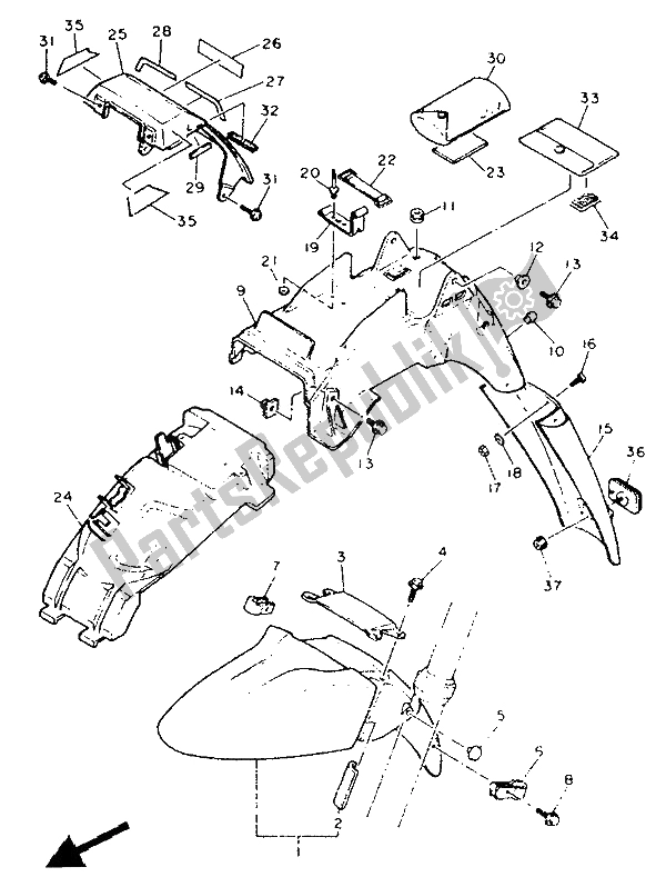 Toutes les pièces pour le Aile du Yamaha FZR 600 Genesis 1991