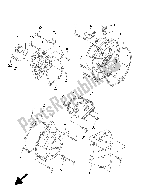 Todas las partes para Tapa Del Cárter 1 de Yamaha FZ6 NS 600 2005