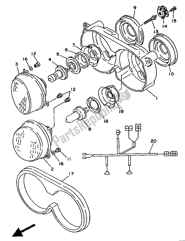 Todas as partes de Alternativo (farol) (para Be-pr-se) do Yamaha TDM 850 1992