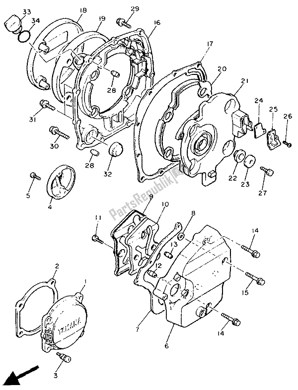 Tutte le parti per il Coperchio Del Carter 1 del Yamaha FJ 1200A 1991