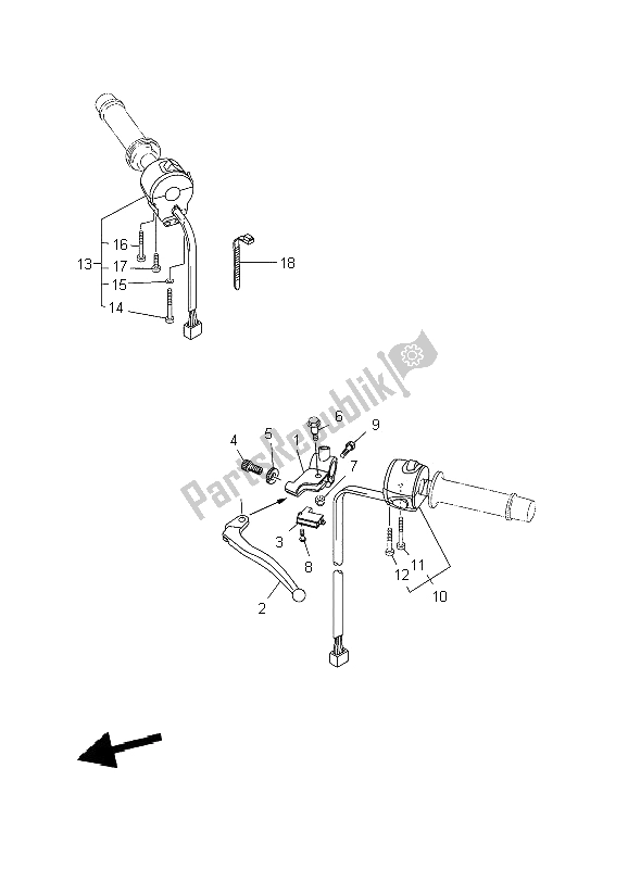 All parts for the Handle Switch & Lever of the Yamaha MT 03 660 2009