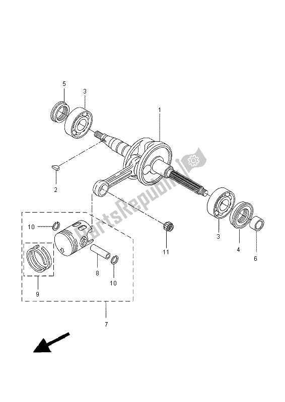 All parts for the Crankshaft & Piston of the Yamaha NS 50 Aerox 2014