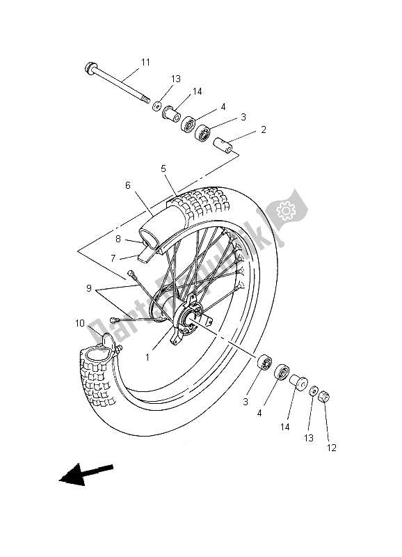 Todas as partes de Roda Da Frente do Yamaha YZ 85 SW LW 2009