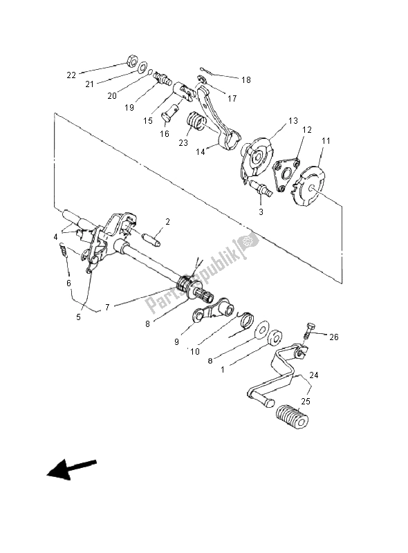 Tutte le parti per il Albero Del Cambio del Yamaha YFM 250 Bruin 2005