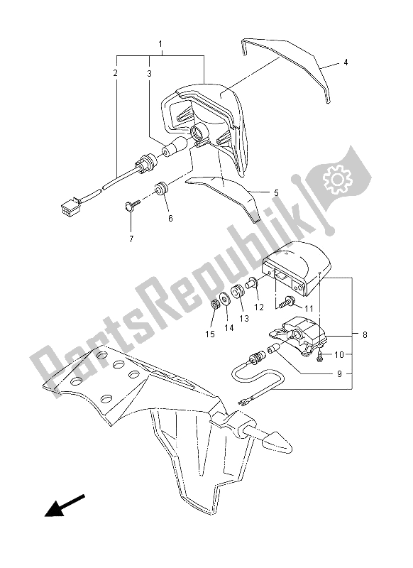 Tutte le parti per il Fanale Posteriore del Yamaha FZ1 NA 1000 2012