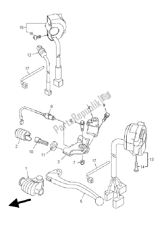 Toutes les pièces pour le Interrupteur Et Levier De Poignée du Yamaha WR 250R 2010