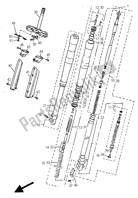 Todas las partes para Tenedor Frontal de Yamaha TT 600E 1998